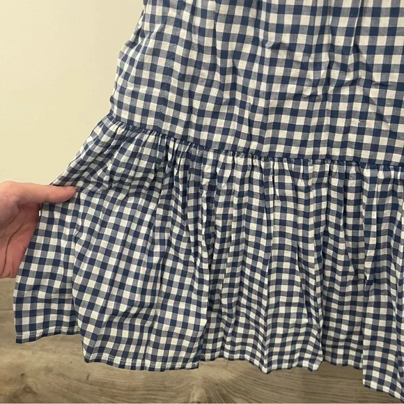 Doen Maxi Dress Sora Blue Gingham Plaid Ruffle Sleeveless size XL - Picture 9 of 13